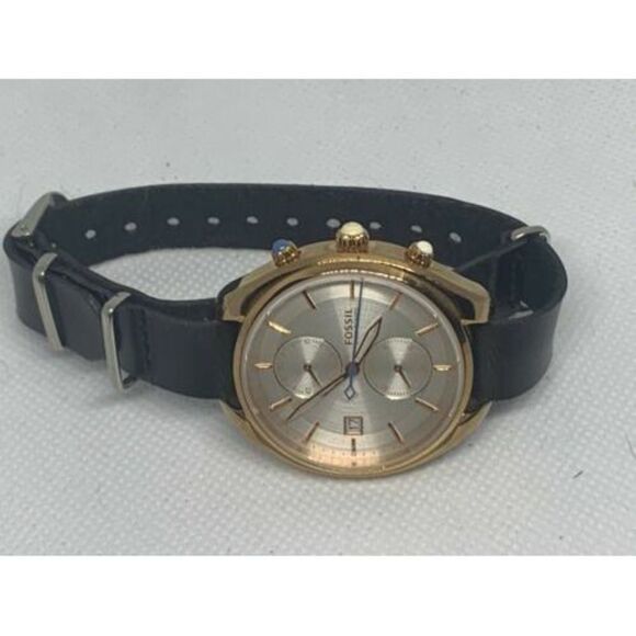 Fossil CH2997 Women's Black Leather Analog Silver Dial Quartz Genuine Watch Aa78 - Picture 7 of 9